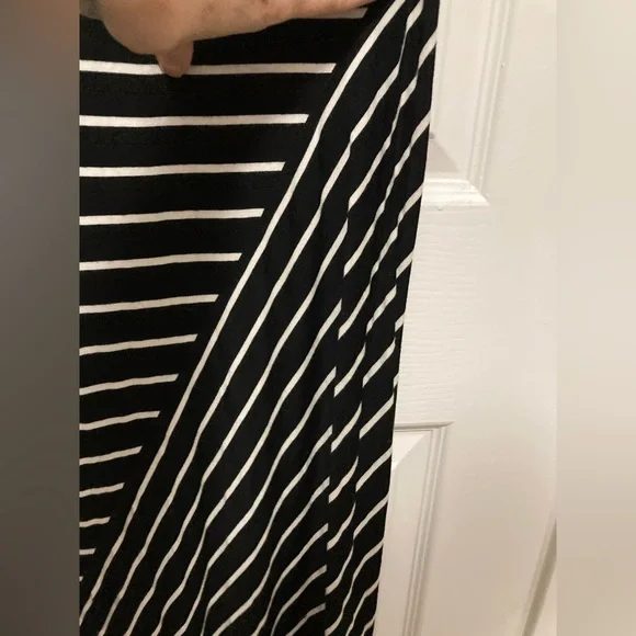 Studio M Black and White Striped Sleeveless Maxi Dress #W - Picture 6 of 7